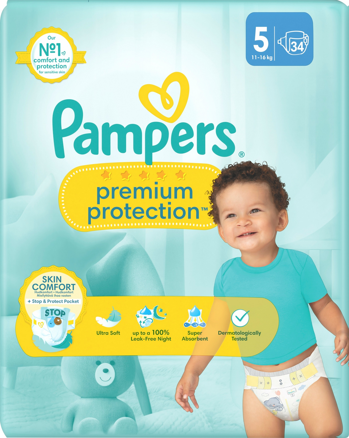 Pampers Premium Protection teippivaippa S5 11-16kg 34kpl