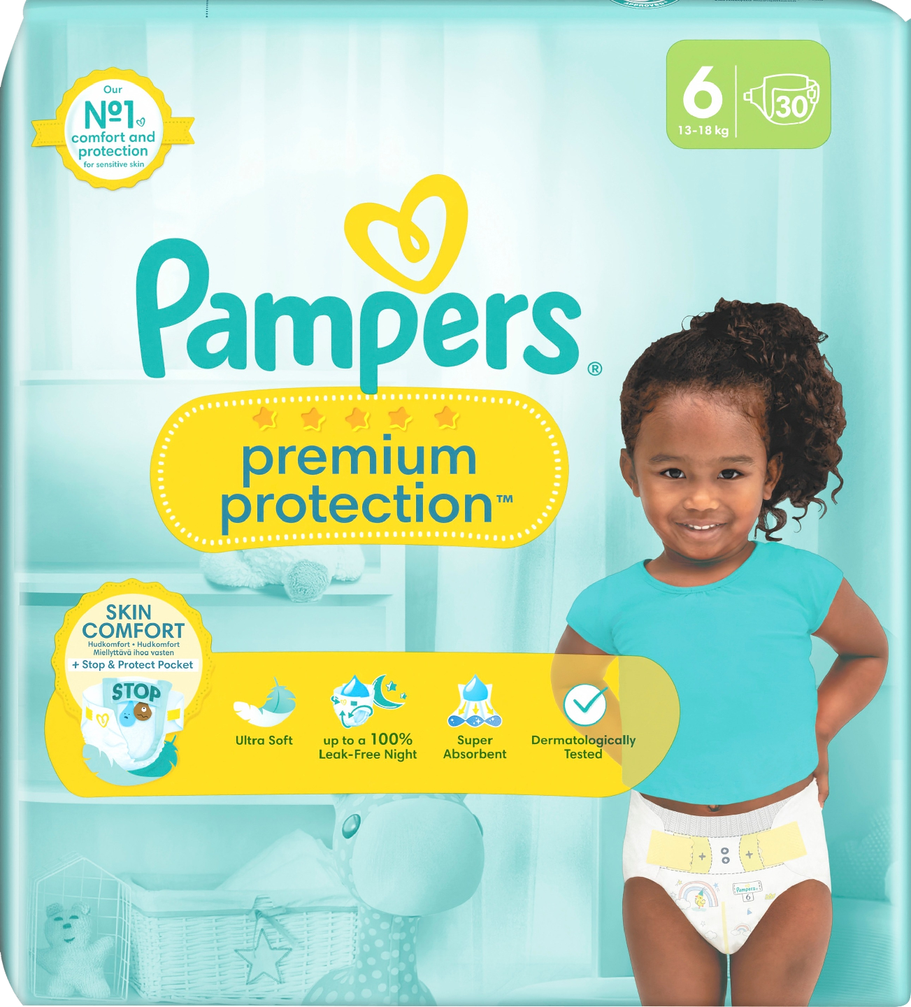 Pampers Premium Protection teippivaippa S6 13+kg 30kpl
