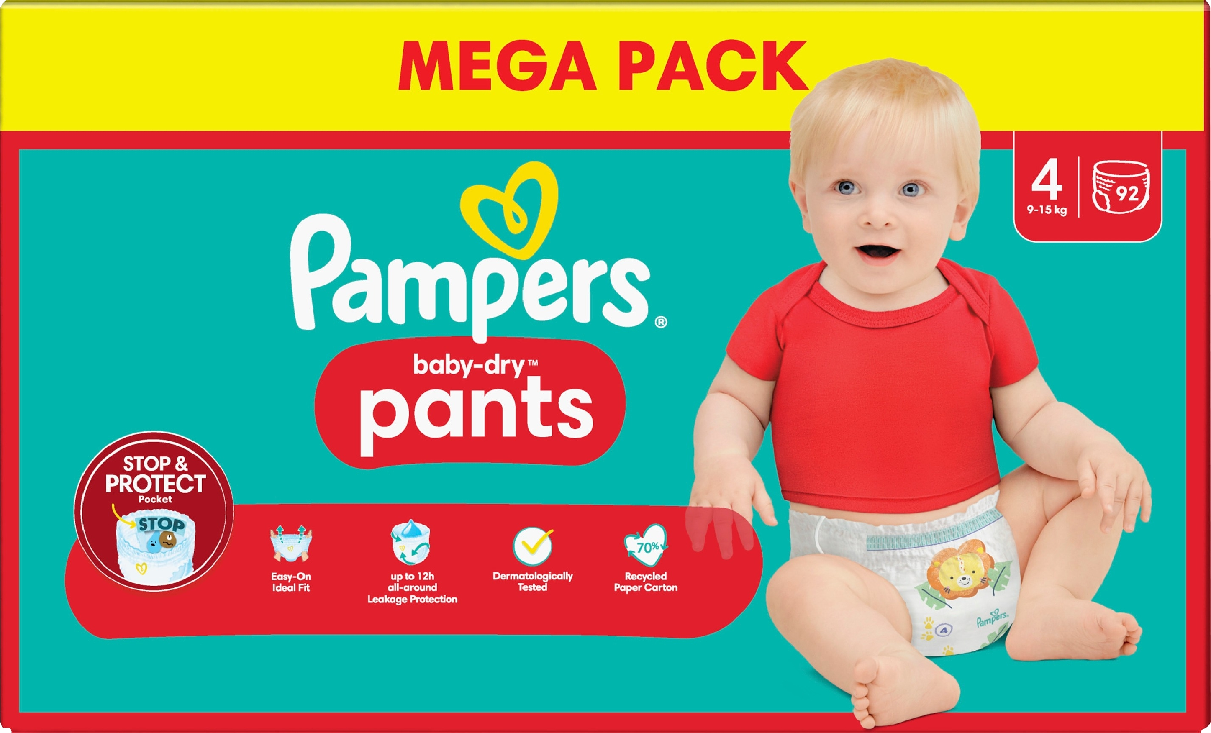 Pampers Baby Dry Pants S4 9-15kg 92kpl mega