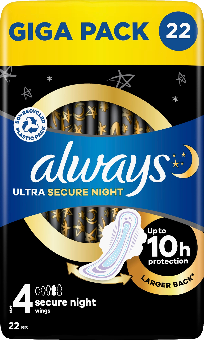 Always yöside 22kpl Ultra Secure Night wings