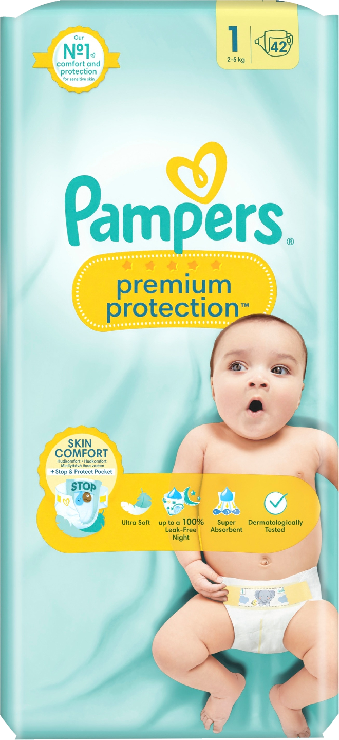 Pampers Premium Protection teippivaippa S1 2-5kg 42kpl