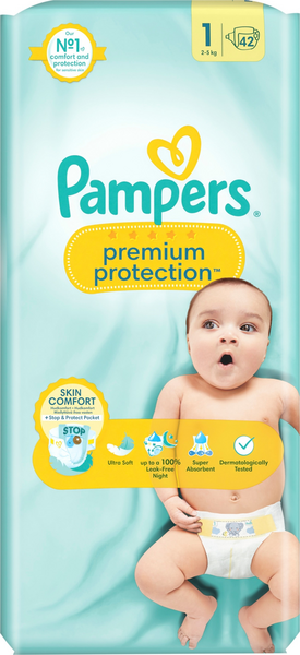 Pampers Premium Protection teippivaippa S1 2-5kg 42kpl