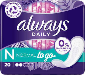 Always Singles to go Normal pikkuhousunsuoja 20 kpl