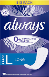 Always Long pikkuhousunsuoja 48kpl big pack hajusteeton