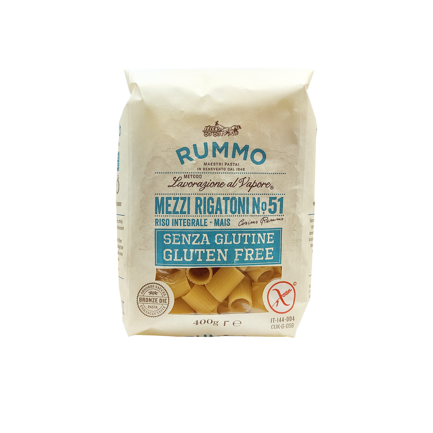 Rummo Mezzi Rigatoni No51 gluteeniton pasta 400g | K-Ruoka Verkkokauppa