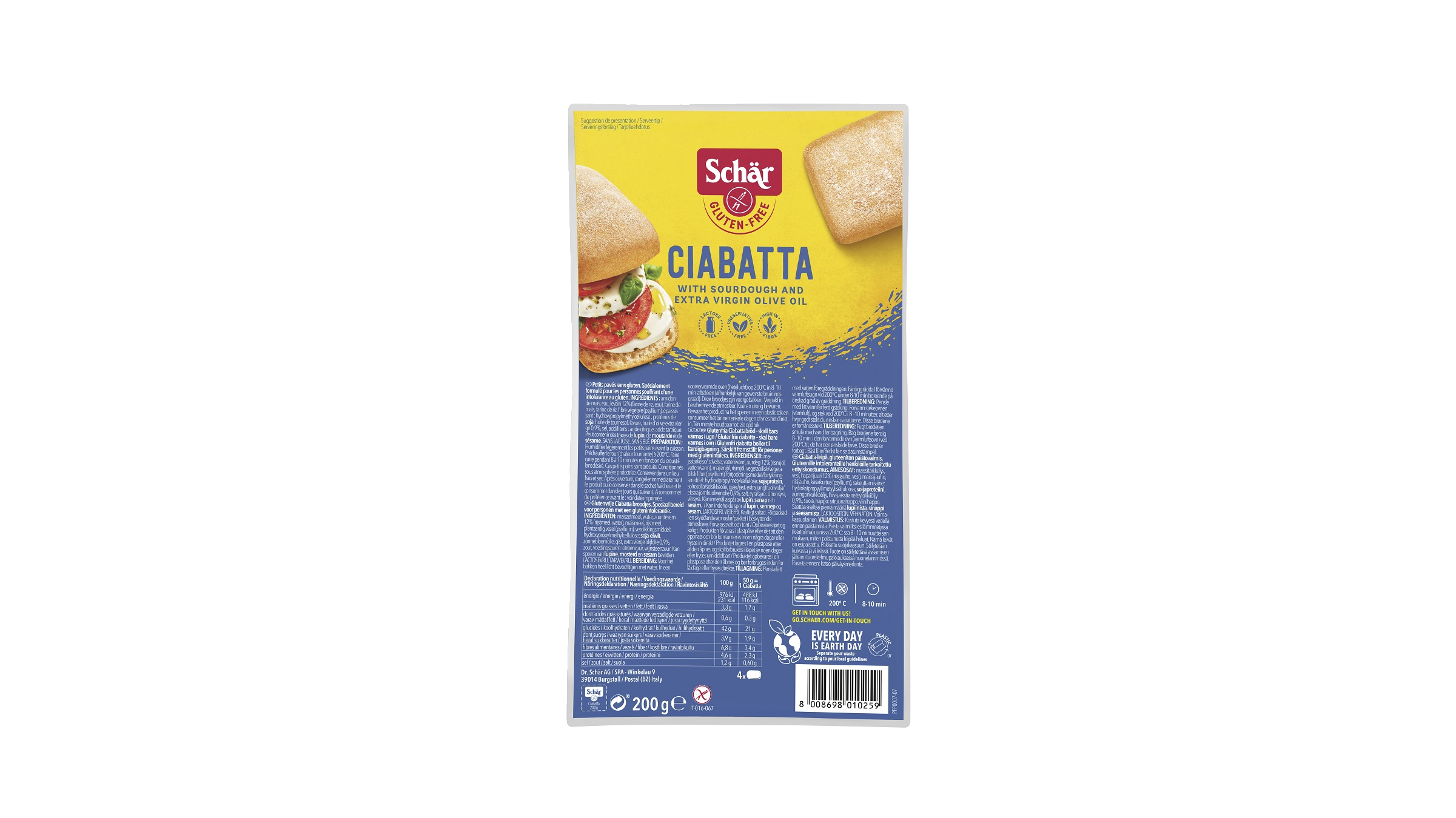 Schär Ciabatta-rusticaleipä 200g gluteeniton