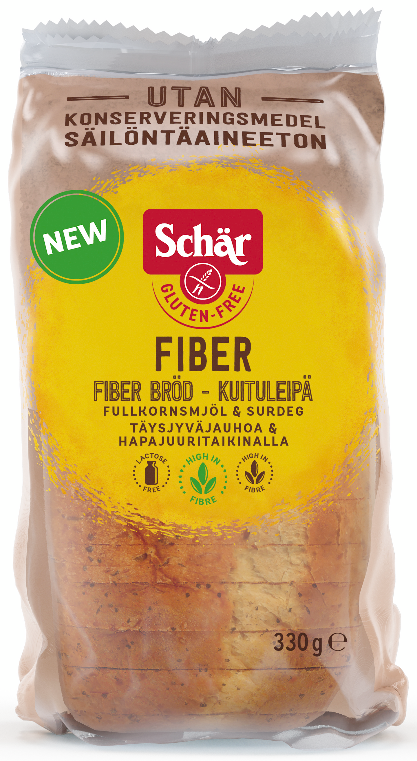 Schär Fiber Kuitu viipaleleipä 330g gluteeniton