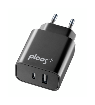 Ploos Dual 20 W USB-A + USB-C -seinälaturi