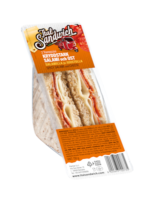 Ital Sandwich kolmiovoileipä juusto ja salami 130g