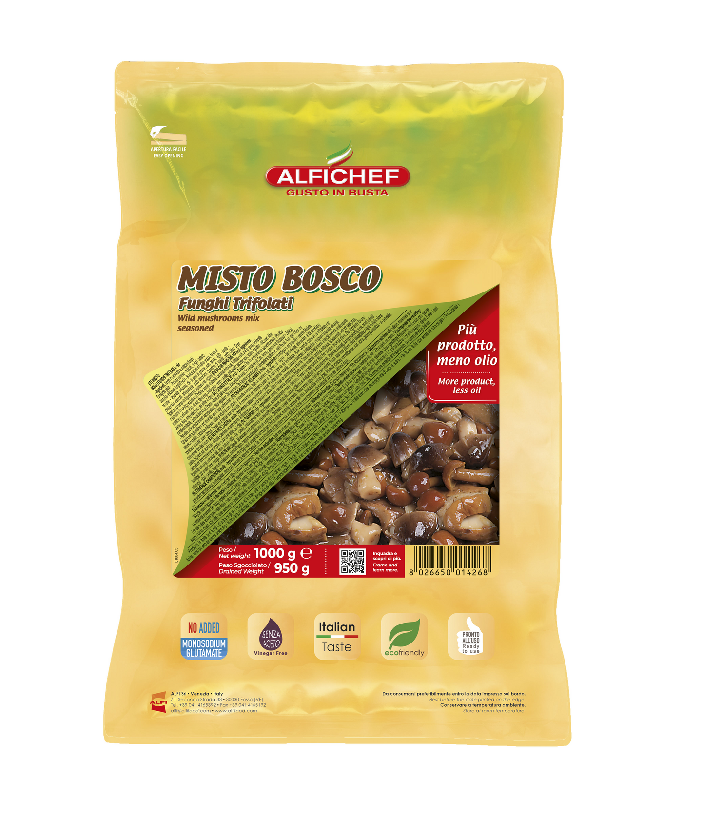 Alfichef Sienilajitelma Misto Bosco 1000g/950g säilykepussi