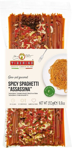 Tiberino Assassina tulinen spagettipasta-ateria 250g