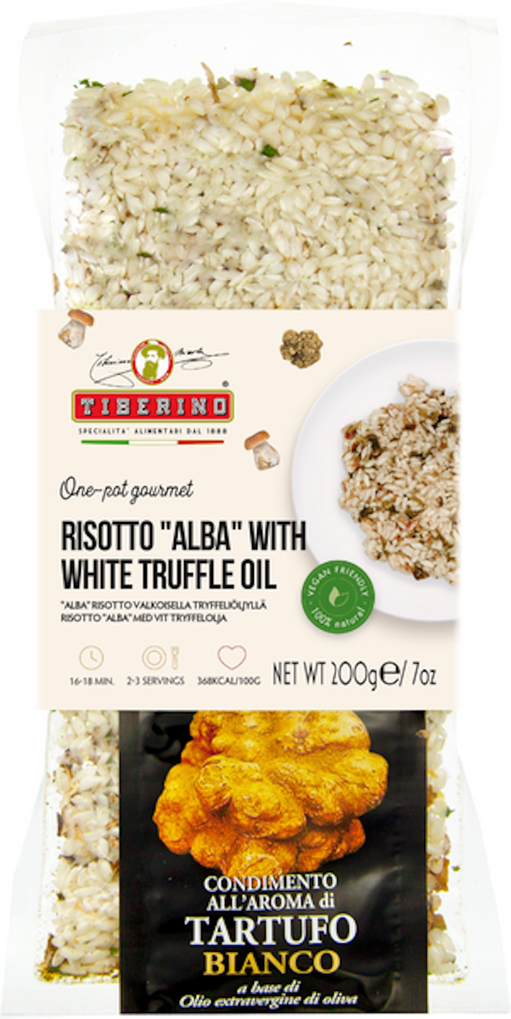Tiberino Alba risotto valkoisella tryffeliöljyllä ateria-aines 200g —  HoReCa-tukku Kespro