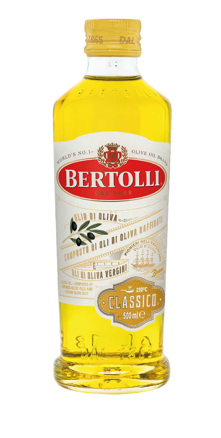 Bertolli classico jalostetusta oliiviöljystä ja neitsytoliiviöljystä valmistettu oliiviöljy 500ml