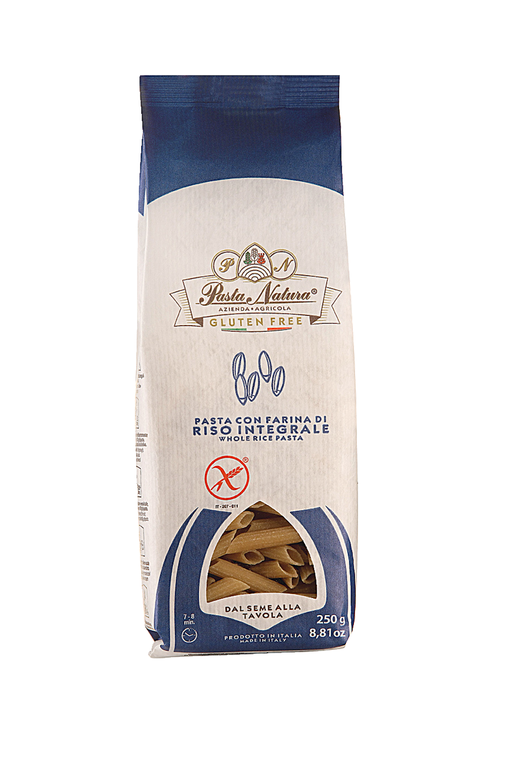 Pasta Natura Gluteeniton täysjyväriisi pasta Penne 250g — HoReCa-tukku  Kespro