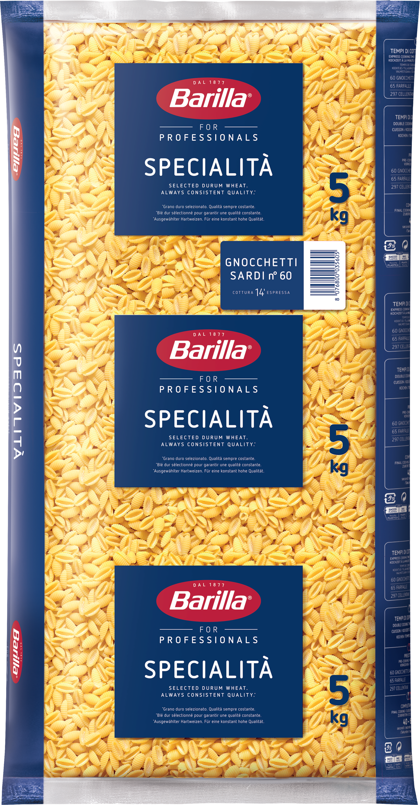 Barilla Gnocchetti Sardi pasta 5kg