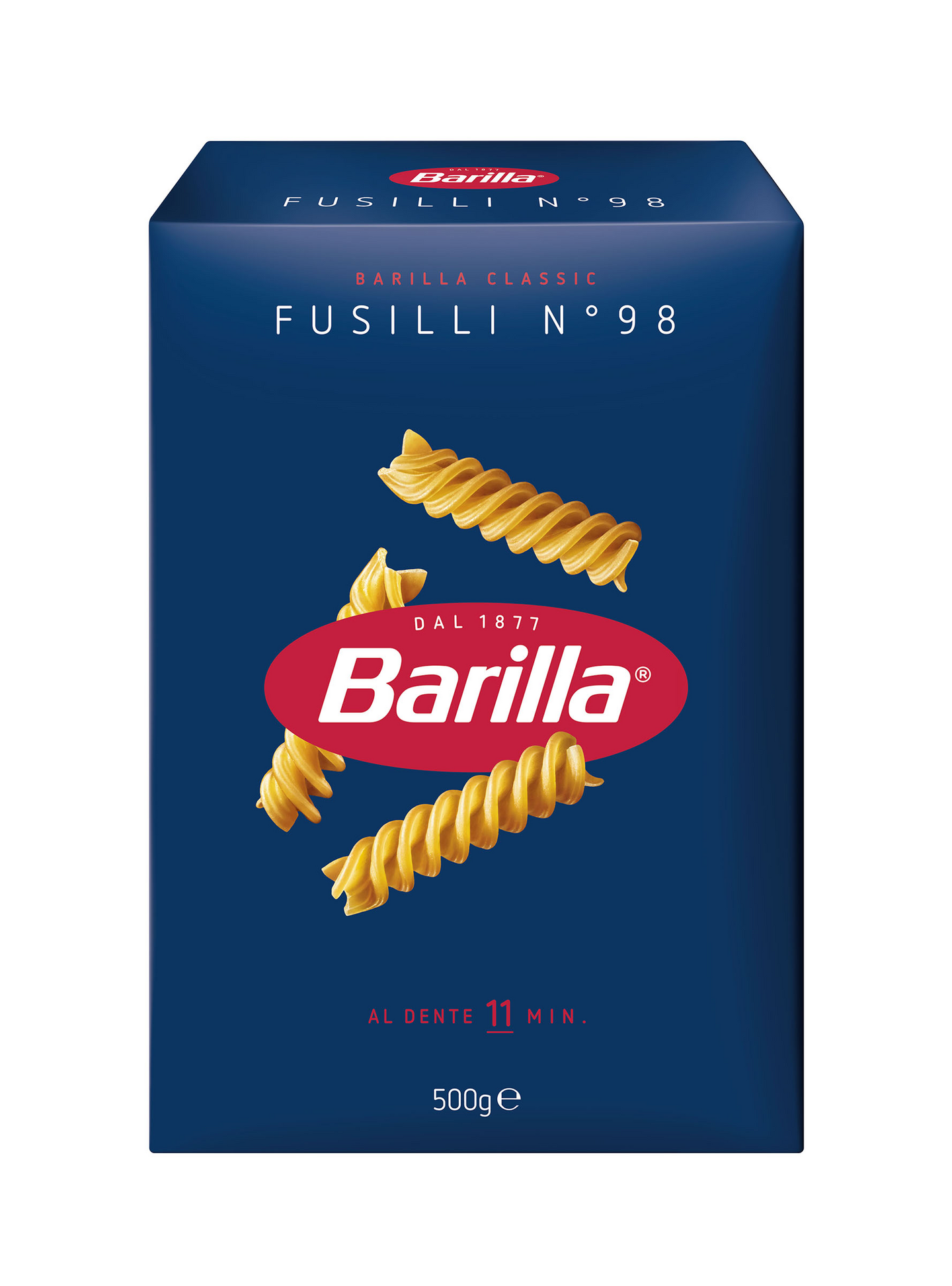 Barilla Fusilli n.98 durumvehnästä valmistettu pasta 500g
