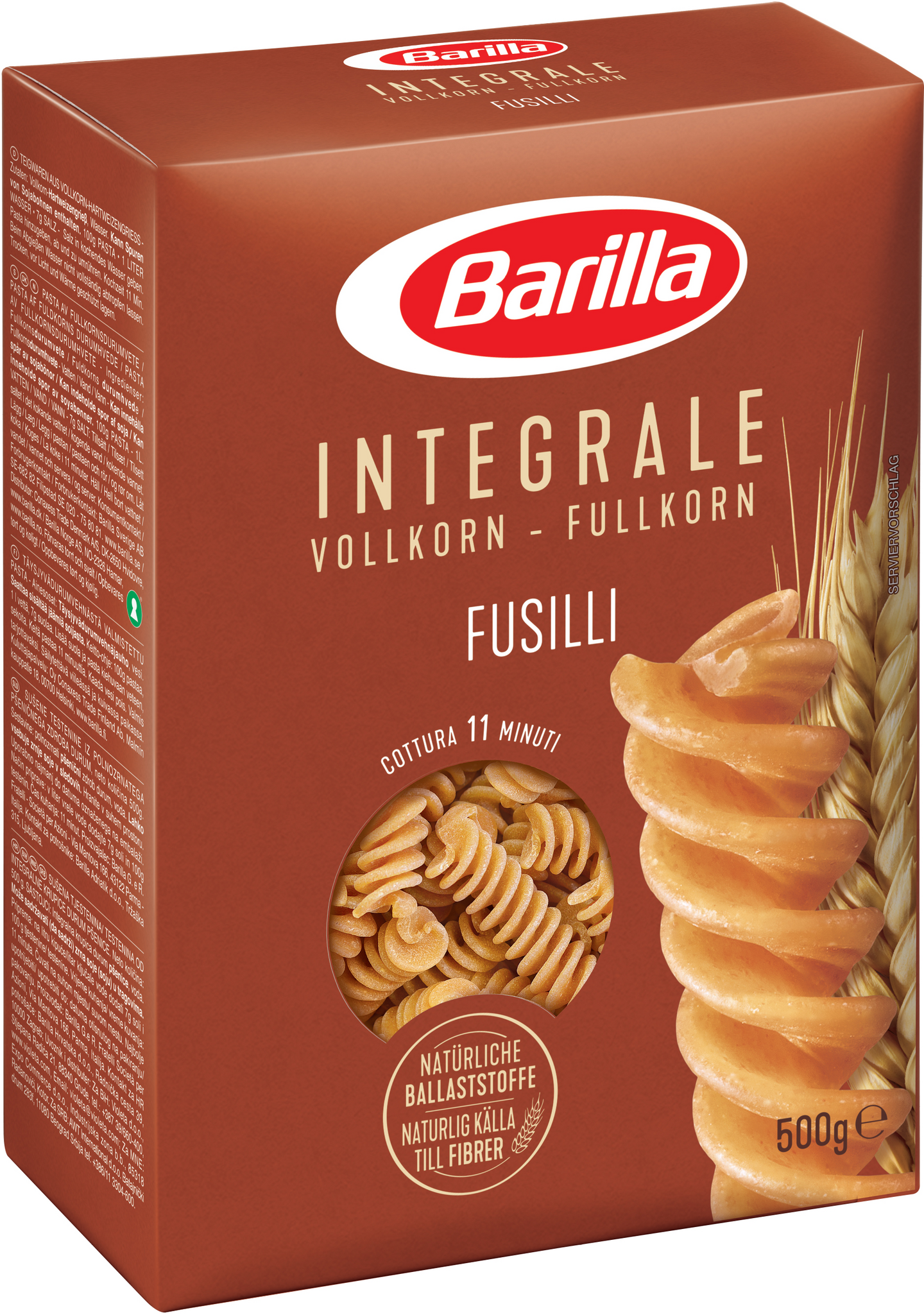 Barilla Täysjyvä Fusilli pasta 500g — HoReCa-tukku Kespro