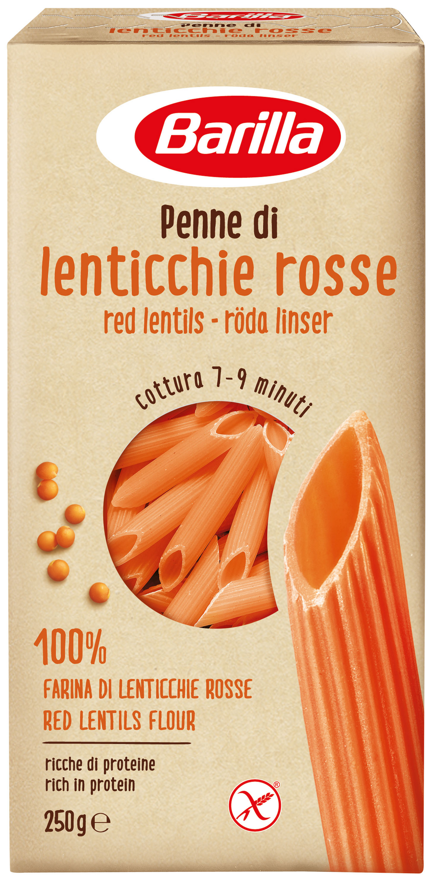 Barilla Penne punaiset linssit pasta 250g