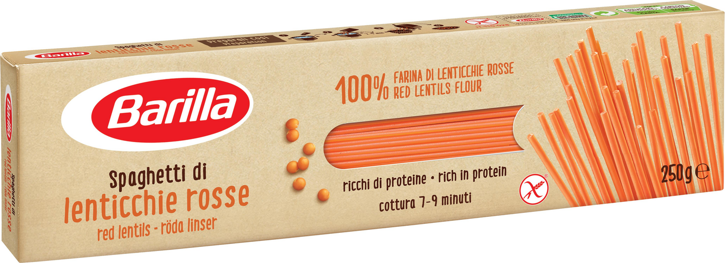 Barilla Spaghetti punaiset linssit pasta 250g