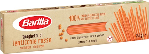 Barilla Spaghetti punaiset linssit pasta 250g