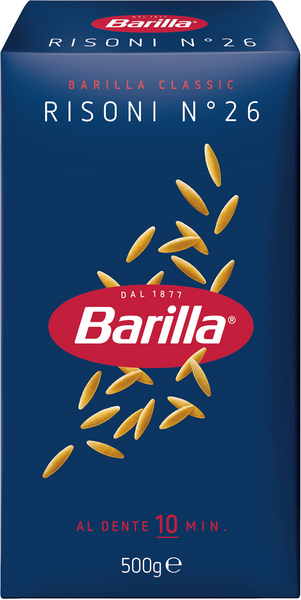 Barilla Risoni n.26 durumvehnästä valmistettu pasta 500g