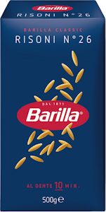 Barilla Risoni n.26 durumvehnästä valmistettu pasta 500g