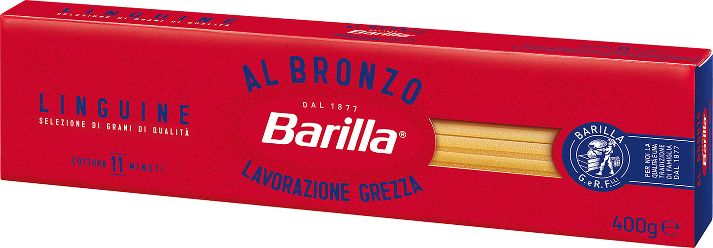 Barilla Al Bronzo Linguine durumvehnästä valmistettu pasta 400g