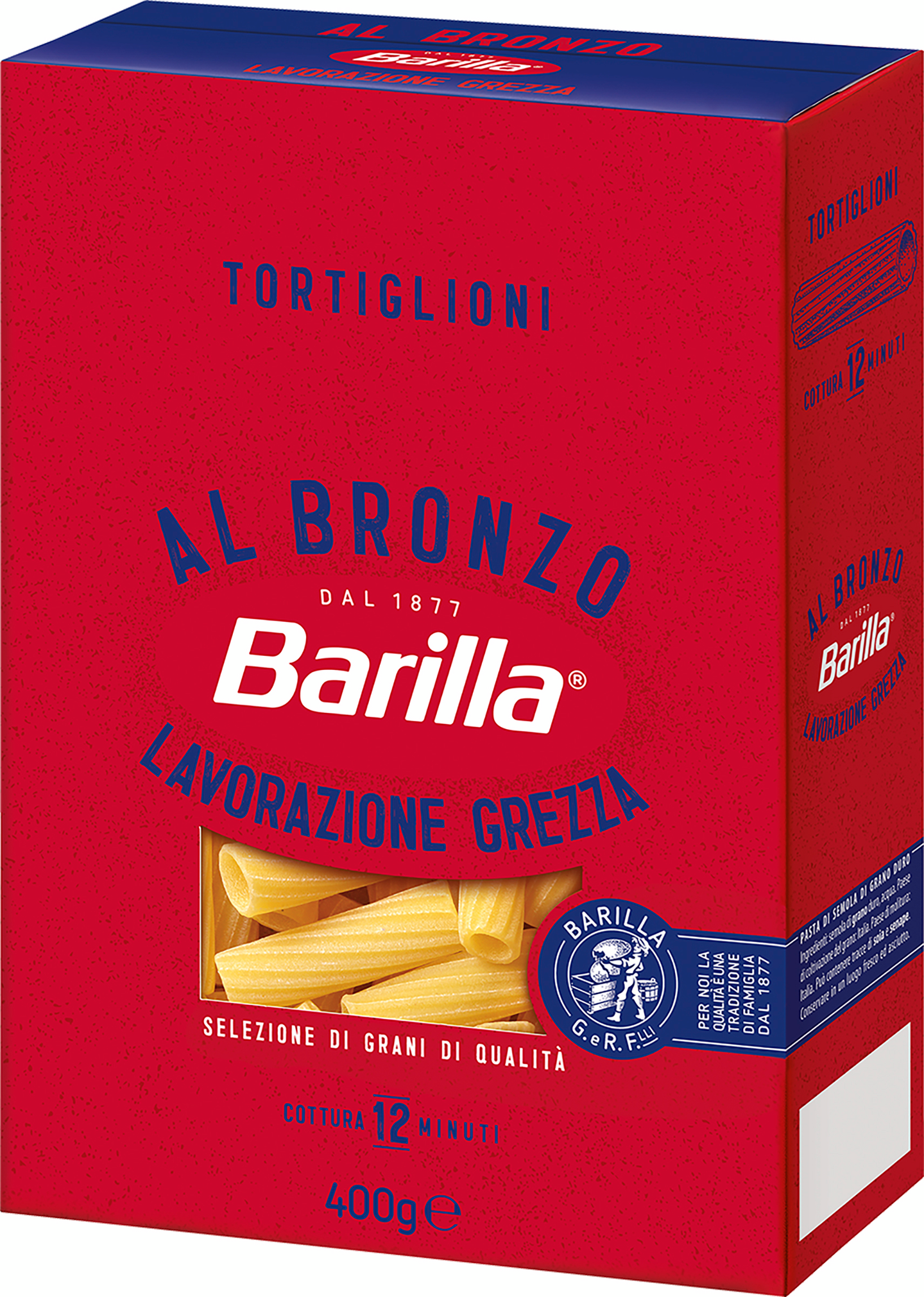 Barilla Al Bronzo Tortiglioni durumvehnästä valmistettu pasta 400g