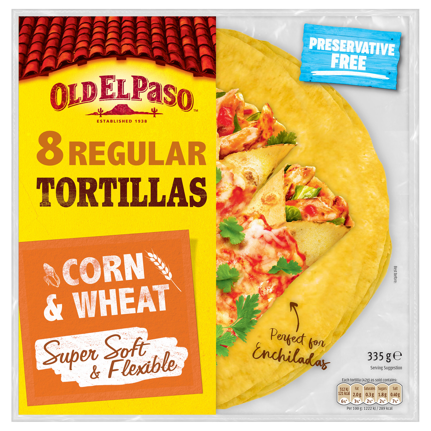 Old El Paso Maissitortilla 335g Medium