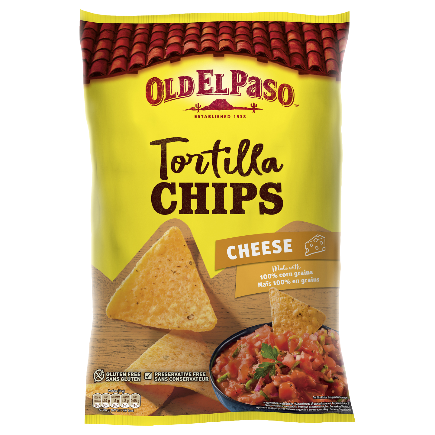 Old El Paso Tortilla Chips Cheese 185g