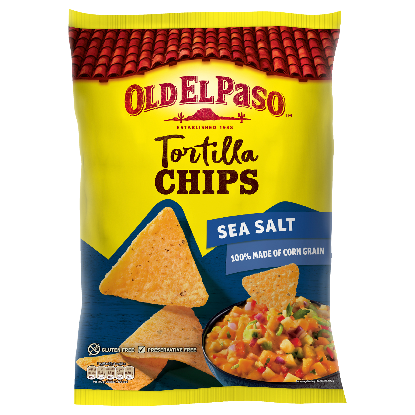 Old El Paso Tortilla Chips Sea Salt 185g
