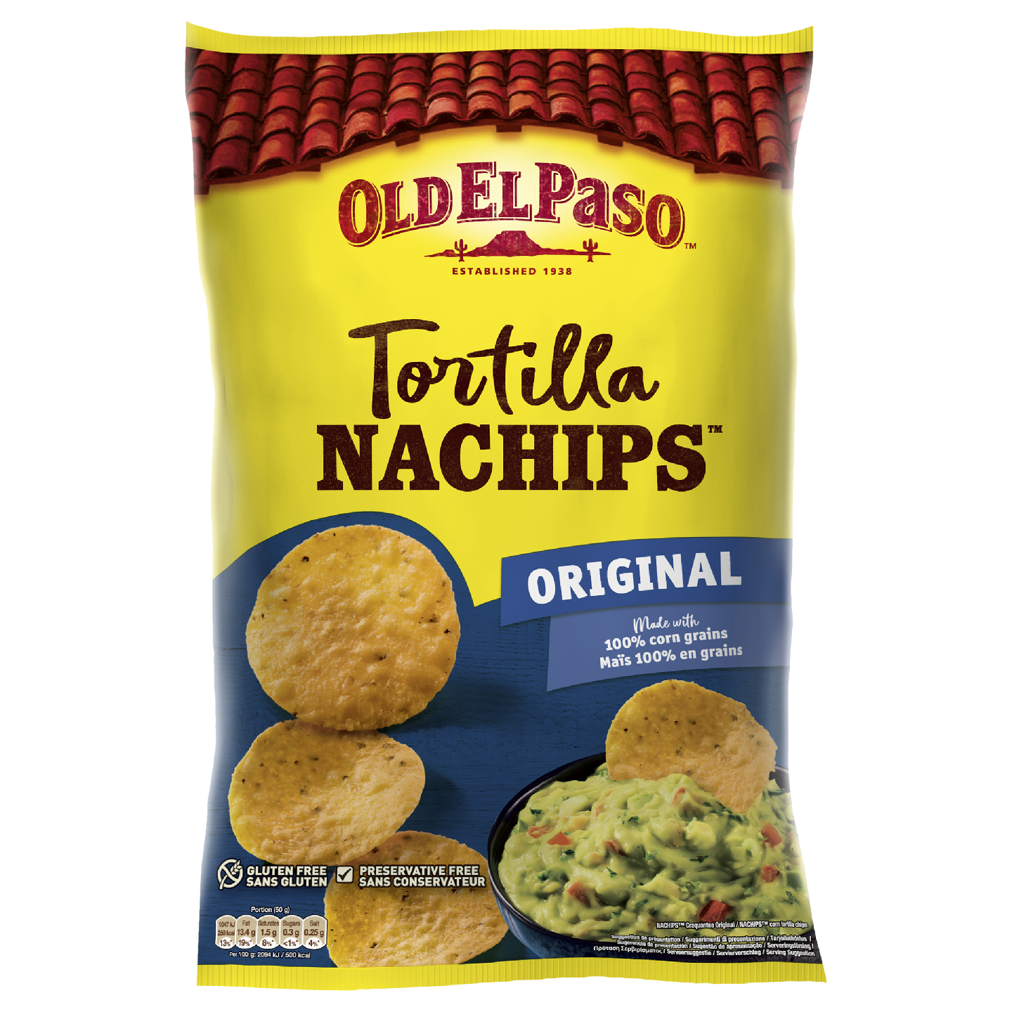 Old El Paso Tortilla Nachips Original 185g