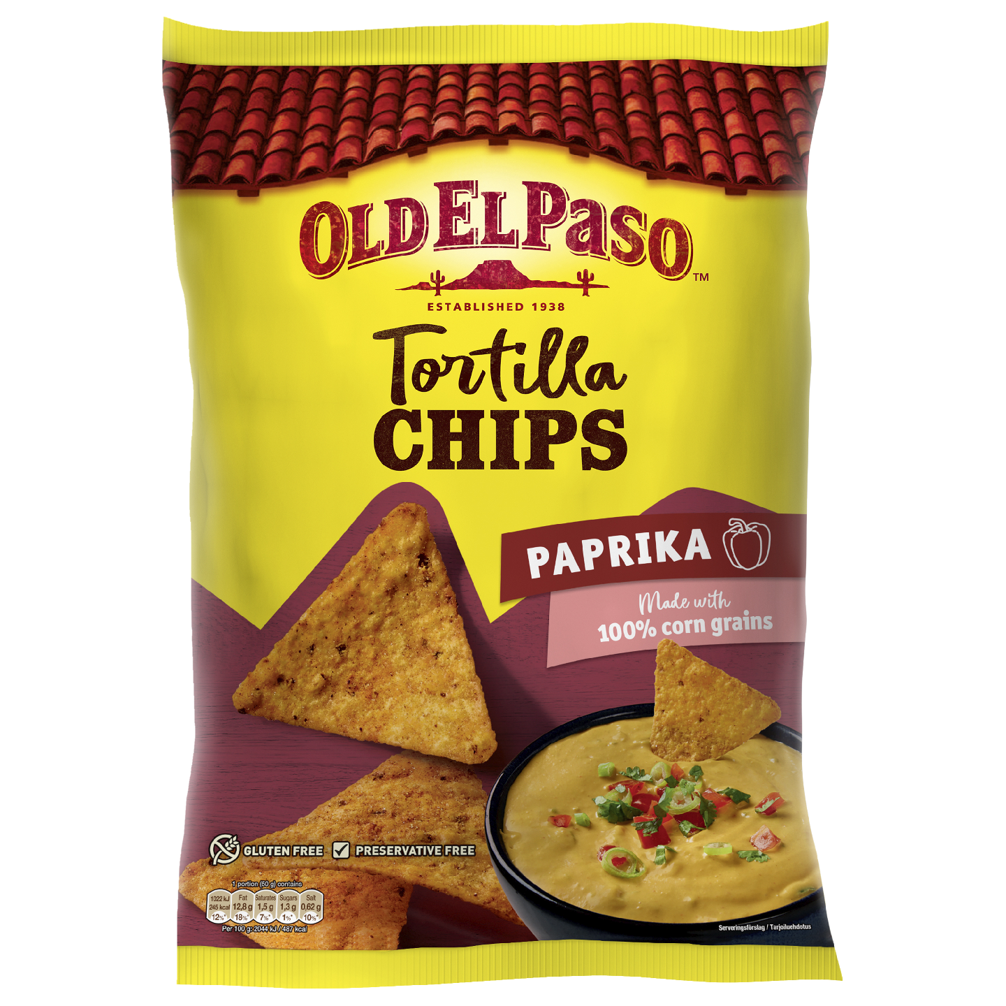 Old El Paso Tortilla Chips 185g Paprika
