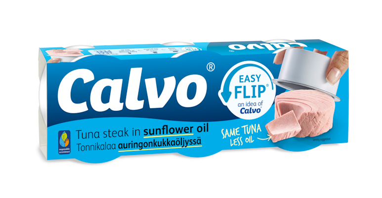 Calvo tonnikalaa auringonkukkaöljyssä 3x65g/52g