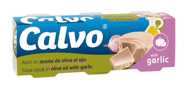 Calvo tonnikala oliiviöljyssä valkosipulilla 3x80g/52g