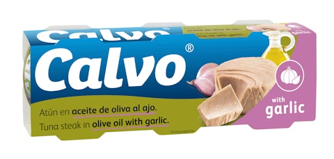 Calvo tonnikalaa oliiviöljyssä valkosipulilla 3 x 80g