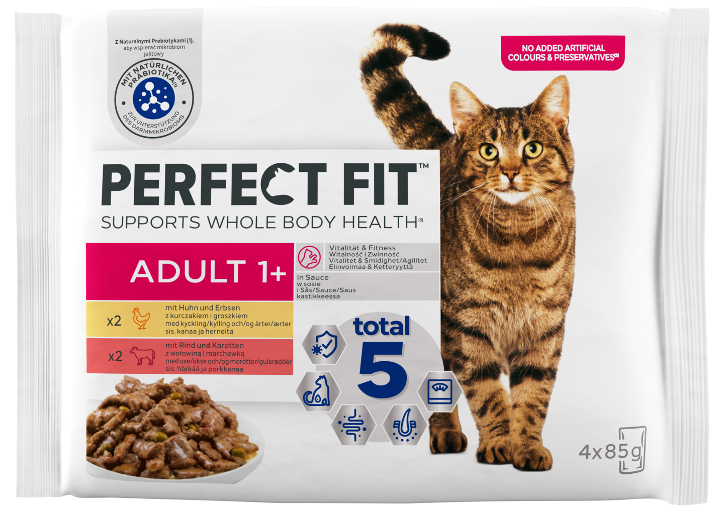 Perfect Fit Cat Adult 1+ Mix kastikkeessa 4x85g
