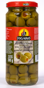 Figaro vihreitä oliiveja 340g/200g paprikatahnatäyte