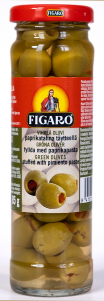 Figaro vihreä oliivi 142g/85g paprikapasta täytteellä