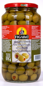 Figaro vihreä oliivi 935g/575g paprikatahnatäyte