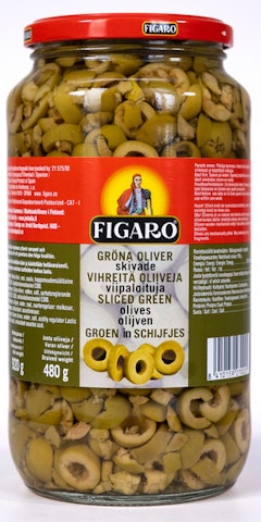 Figaro vihreä oliivi 935g/480g viipaloitu