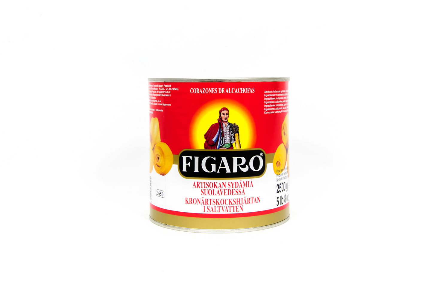 Figaro Artisokan sydämiä suolavedessä 2,5kg/1,55kg
