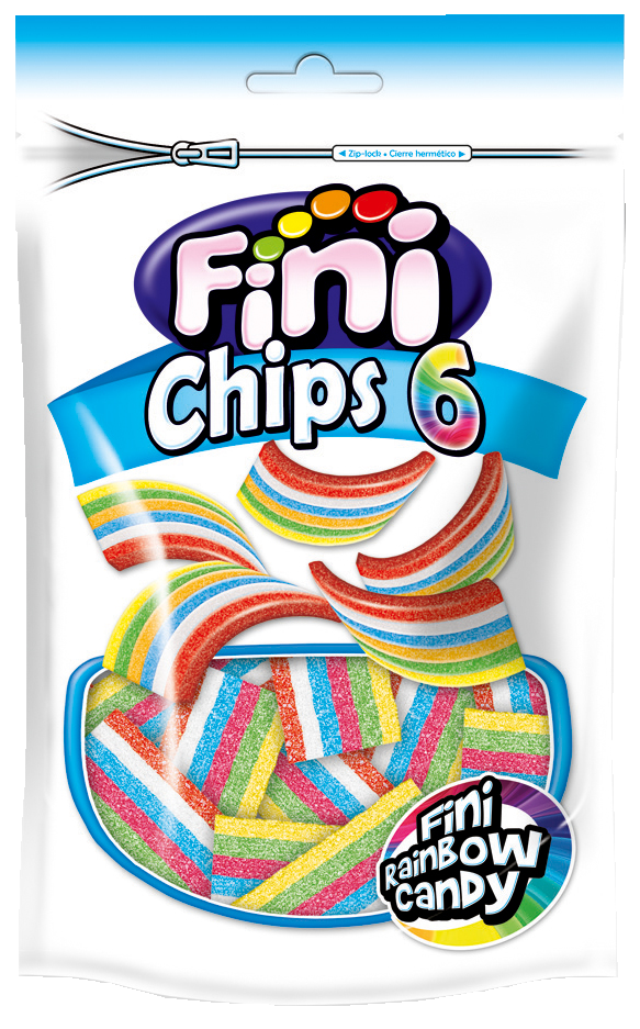 Fini Chips 6 180g Värikkäät kirpeät hedelmänmakuiset lastut