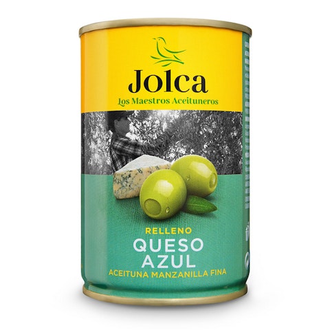Jolca sinihomejuustotahnalla täytettyjä vihreitä kivettömiä oliiveja 300g/130g