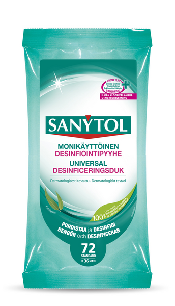 Sanytol desinfiointipyyhe 72kpl monikäyttöinen