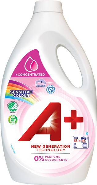 A+ pyykinpesuneste 2,2l Sensitive Color
