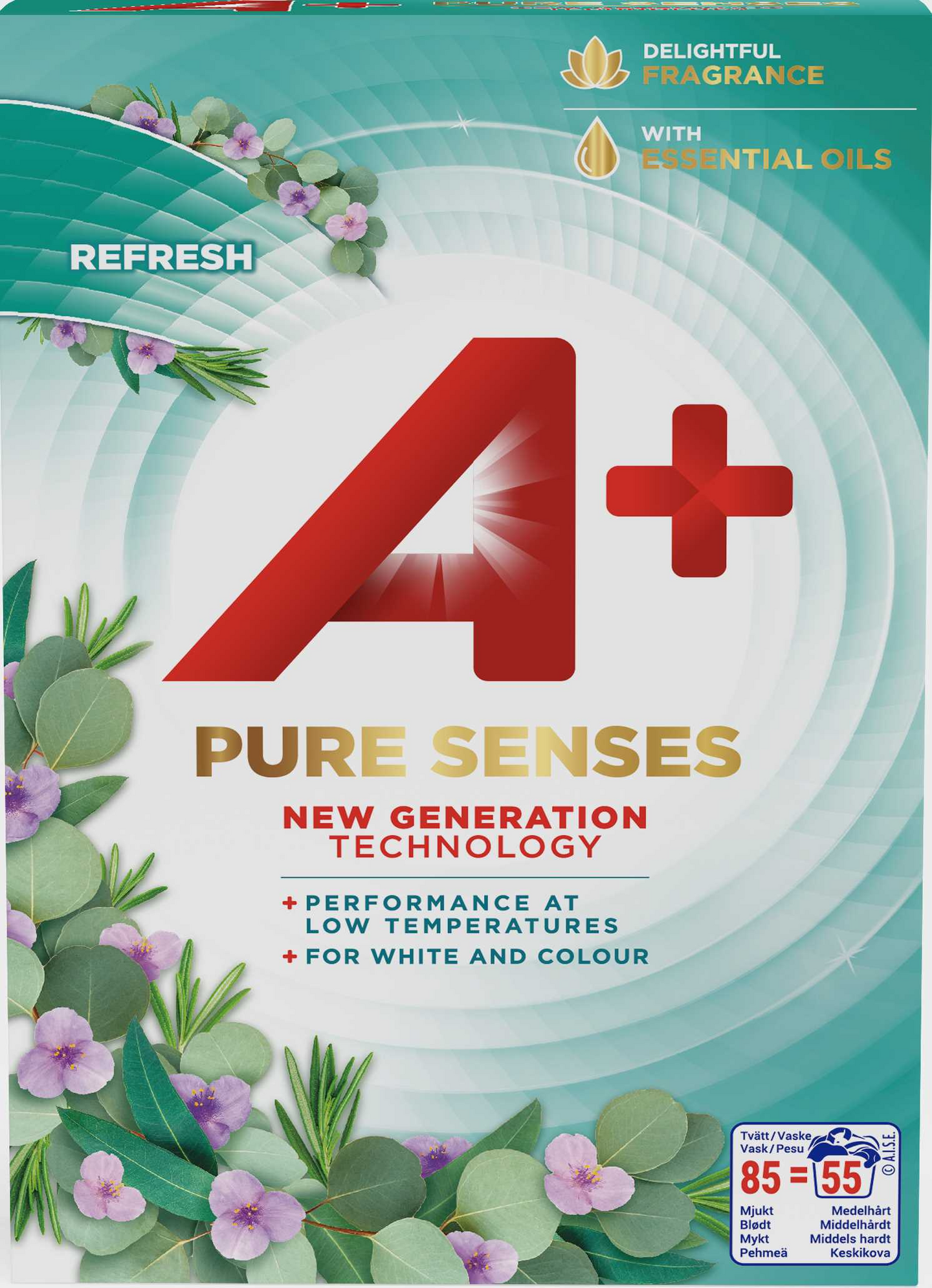 A+ pyykinpesujauhe 3,6kg Pure Senses Refresh