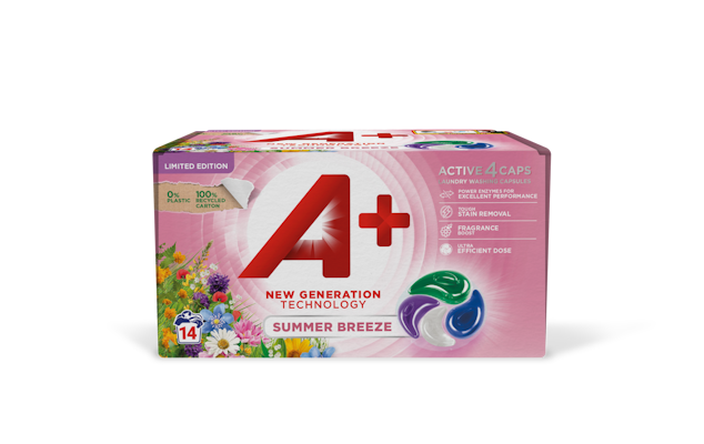 A+ Active4 Caps Summer Breeze pyykinpesukapselit 14kpl