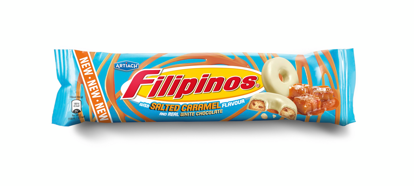 Filipinos 128g Suolainen kinuski keksi valkosuklaalla