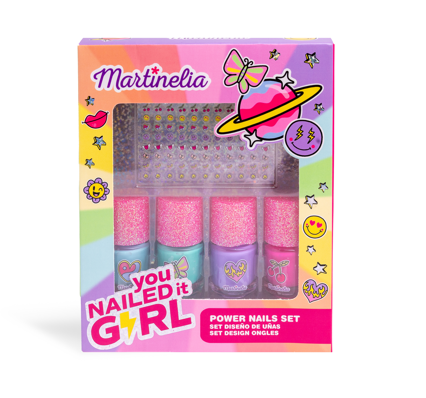 Martinelia You Nailed It Girl kynsisetti, sis. 4 kynsilakkaa ja kynsitarroja